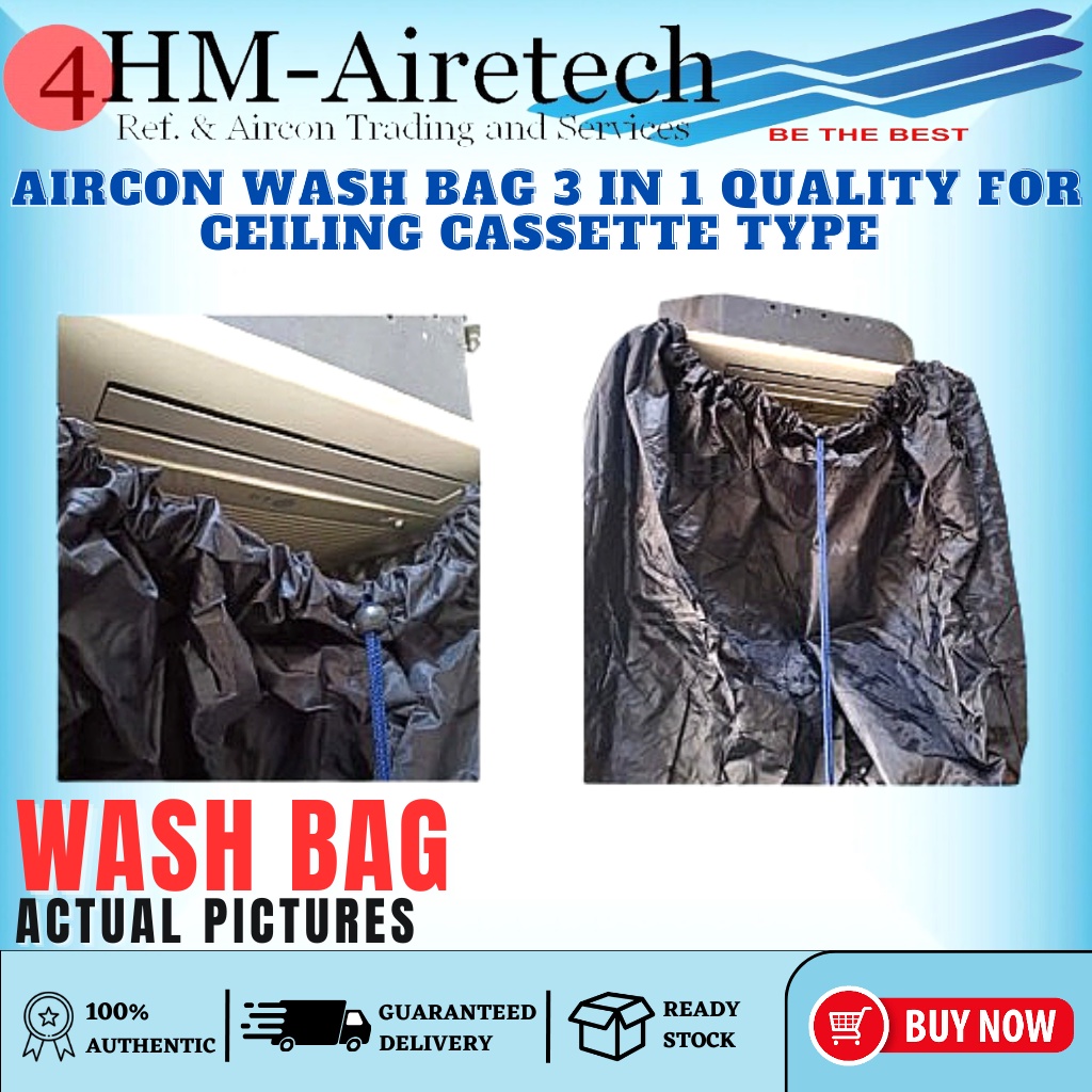 FOURHM Aircon Wash Bag MATIBAY reusable for Ceiling Cassette Type Air Conditioner 3 IN 1