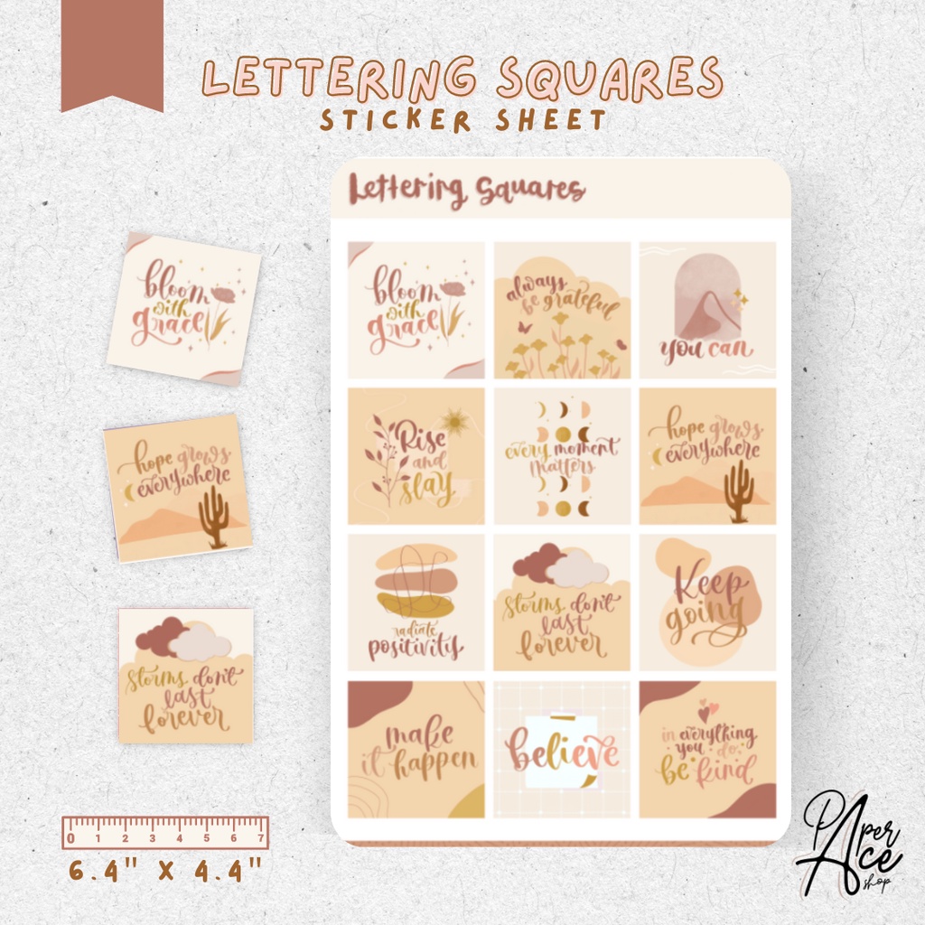 Lettering Square Stickers | Inspirational | TS013 | Version 2 | Shopee ...