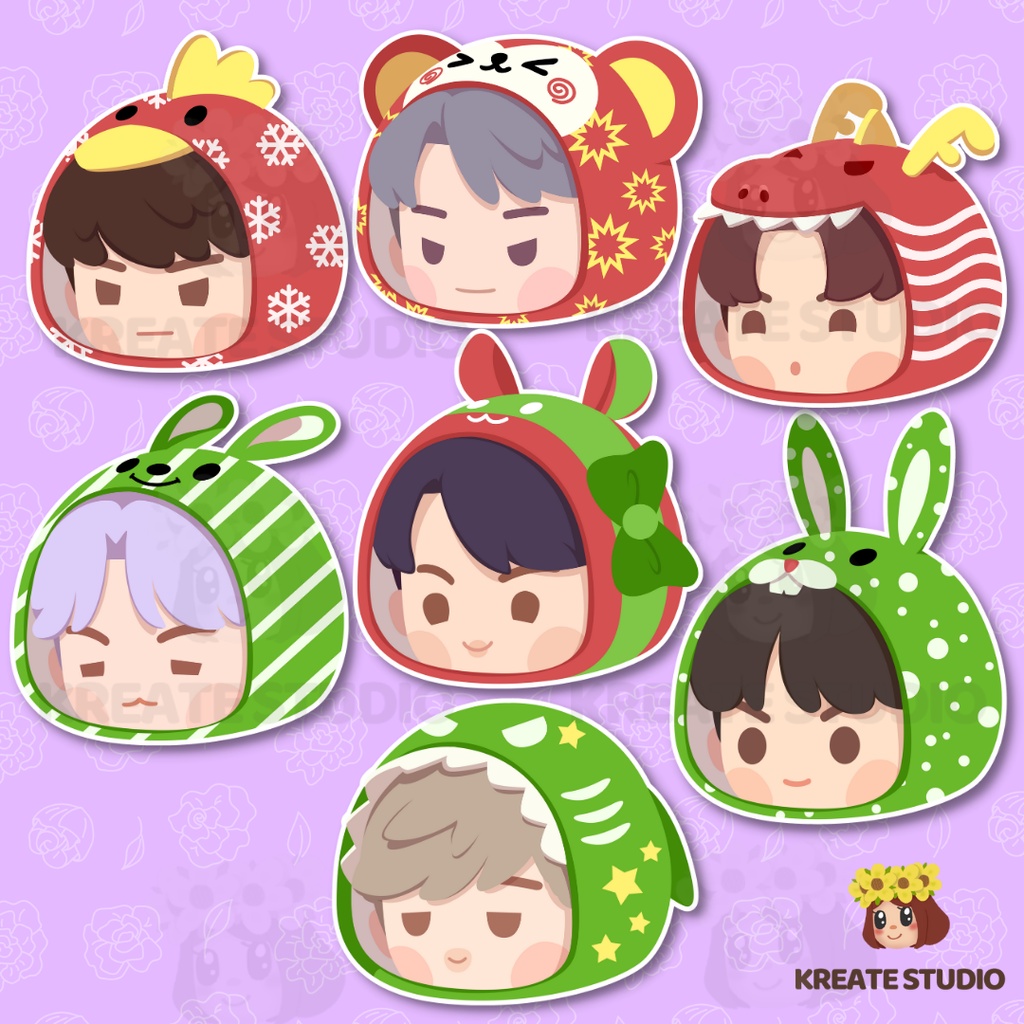 BTS HOLIDAY EDITION ANIMAL COSTUME BUBBLE HEAD (IN THE SEOM ...