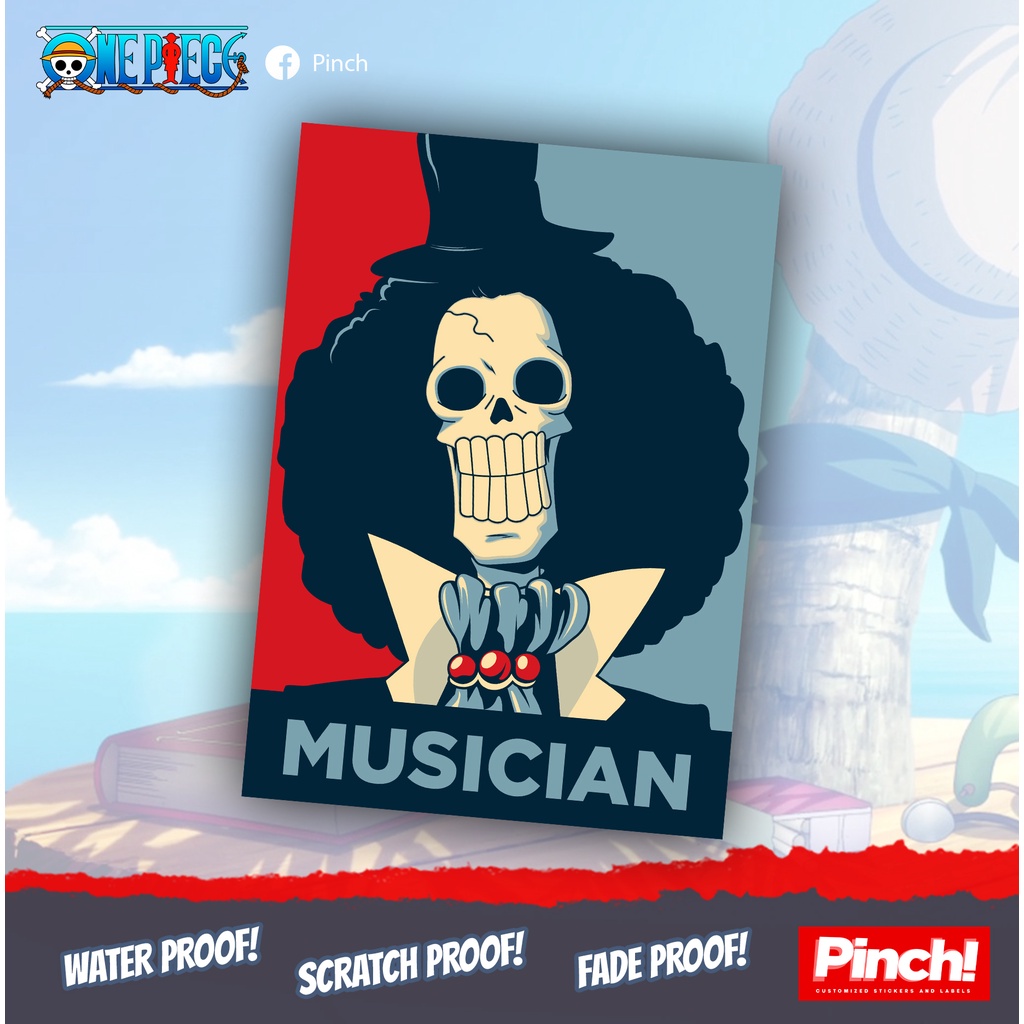 One Piece Sticker Type 2 - Brook (2pcs) | Shopee Philippines