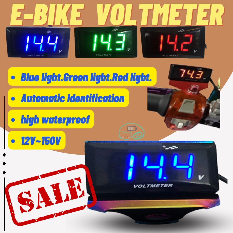 ebike Voltmeter Widevoltage voltmeter motorcycle electric motorcycle modified electric vehicle