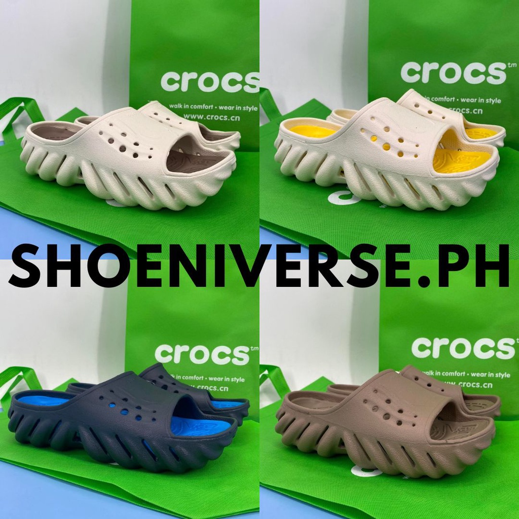 CROCS ECHO SLIP ON SLIDES FOR MEN AND WOMEN | Shopee Philippines