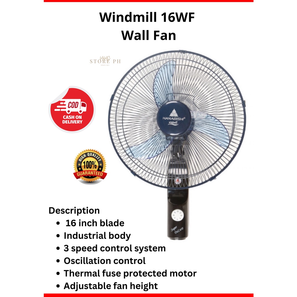 Wall Fan Windmill16Wf 16wf Hanabishi 16 blade Industrial body