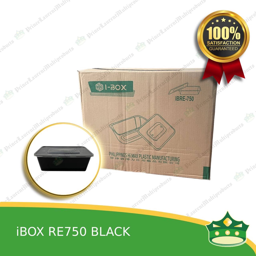 [300 pcs] IBOX brand re750 BLACK microwavable plastic rectangular ...