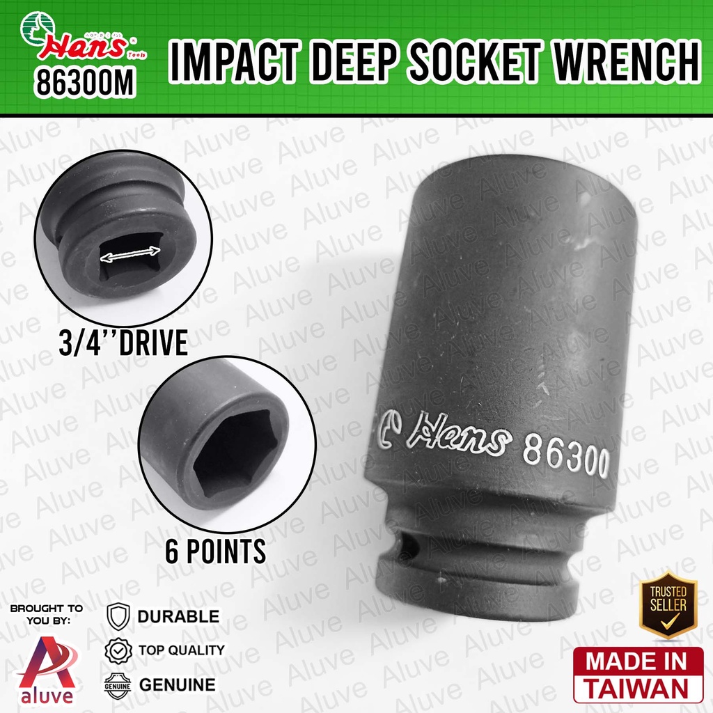 Hans 3/4'' Dr. 6pts IMPACT DEEP Socket| Sizes:28mm,29mm,30mm,32mm,33mm ...