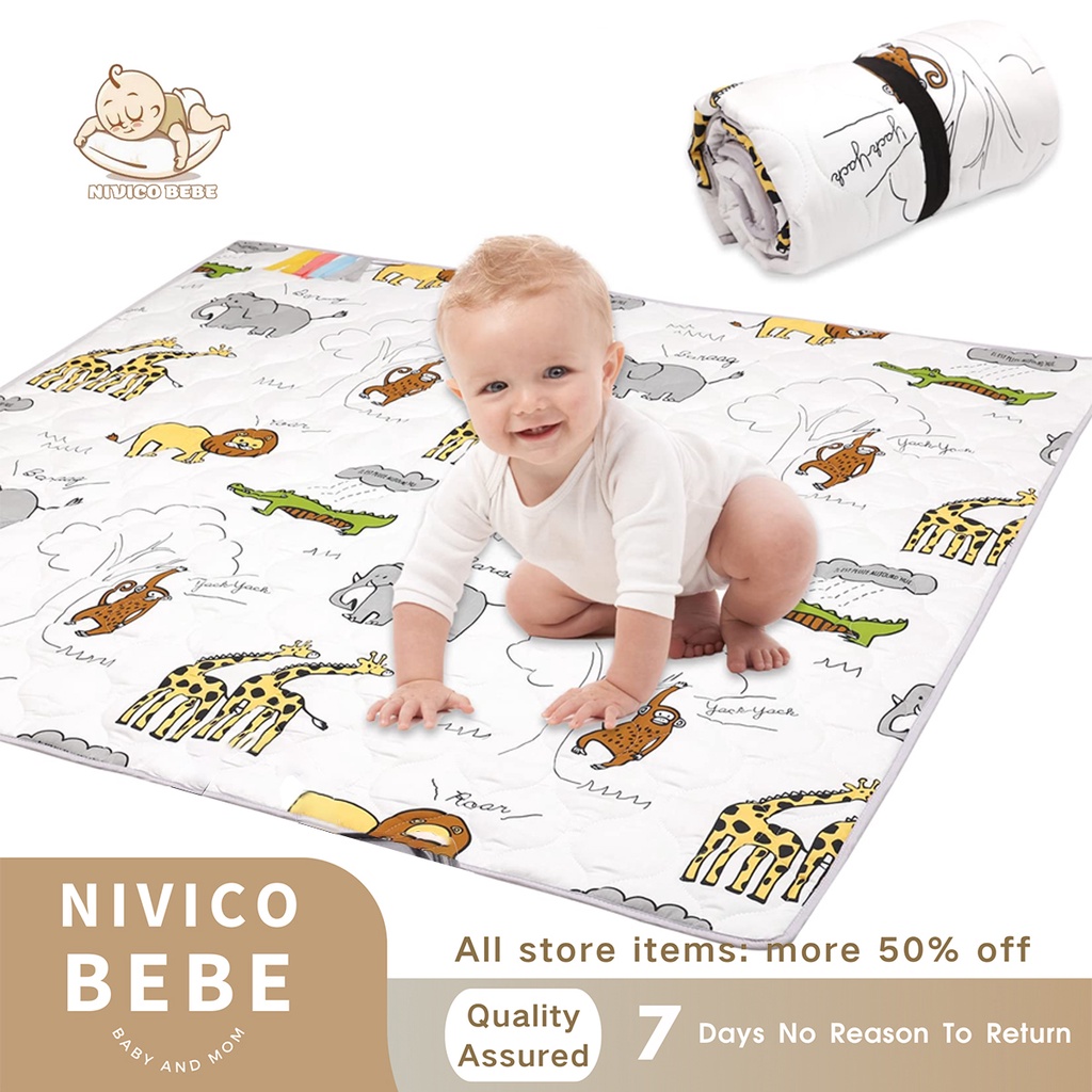 NIVICO BEBE Foldable Baby Play Mat Foam Playmat Crawling Pad Carpet Toddler Playing Beach