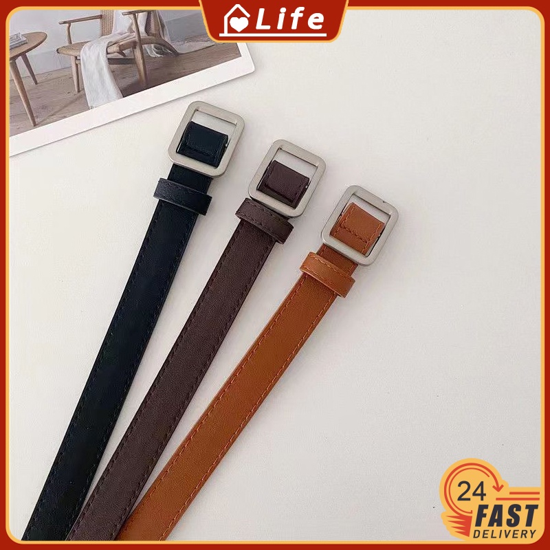 New NonHole Square Buckle Belt Women's Versatile Simple Retro Belt