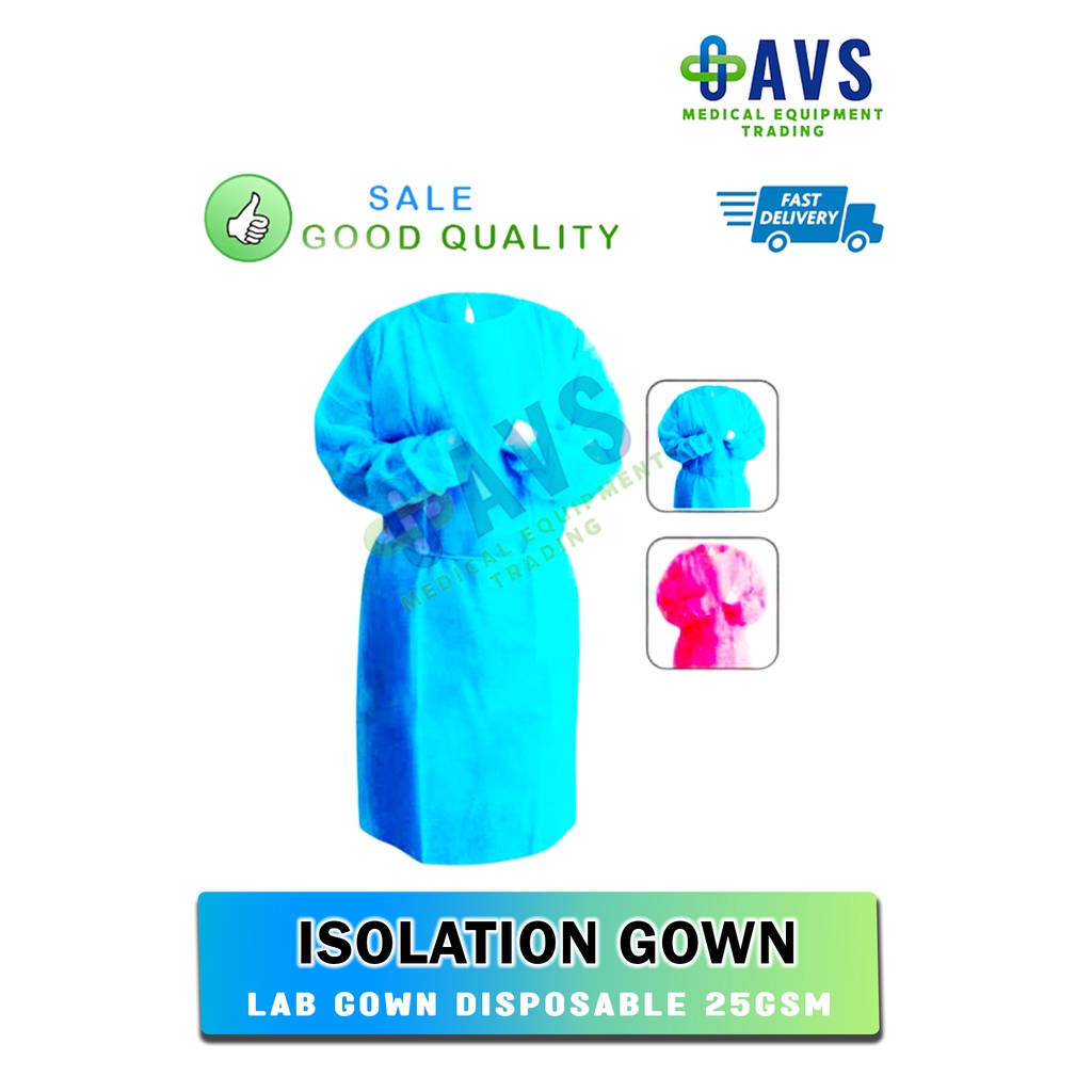 Isolation Gowns/Lab Gown Disposable 25gsm (Sold Per pcs) Shopee