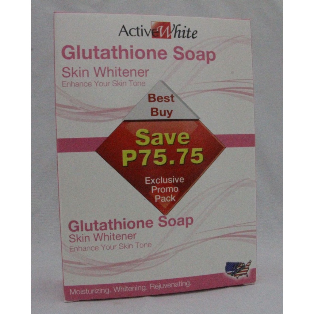 Active White Glutathione Skin Whitener Soap 135g (single or twin pack) |  Shopee Philippines