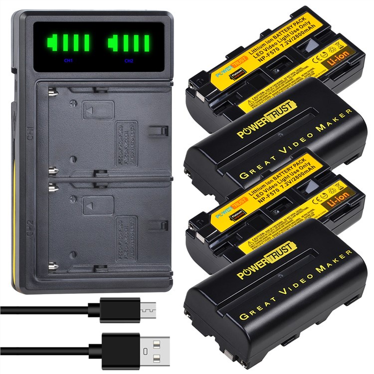 Baxxtar Pro Pack 2 Batteries NP-F550 / NP-F570 3500 MAh – Cellules LG, Compatible Sony, Blackmagic, Atomos, Aputure