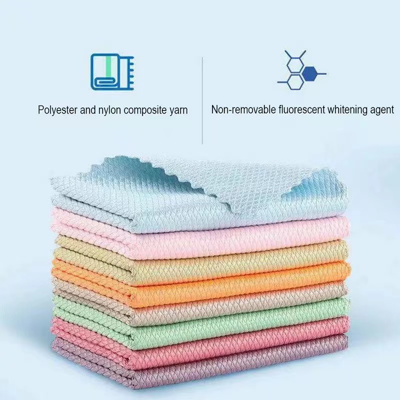 Nano Scale Cleaning Cloth Superabsorbent Glass Nonstripe Towel Rag