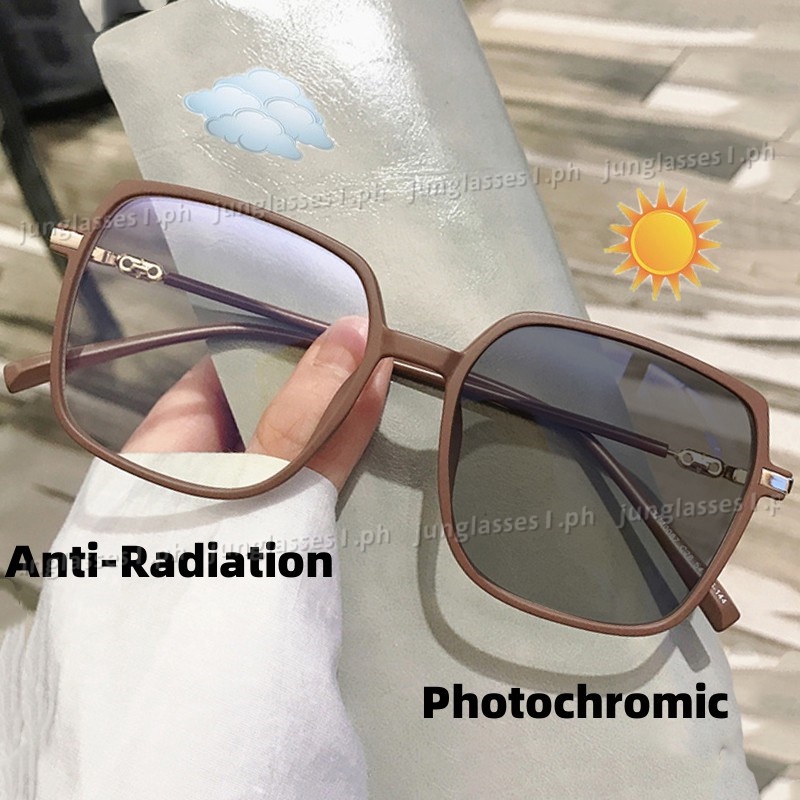 Anti Radiation Photochromic Eyeglass For Women Men Replaceable Lens