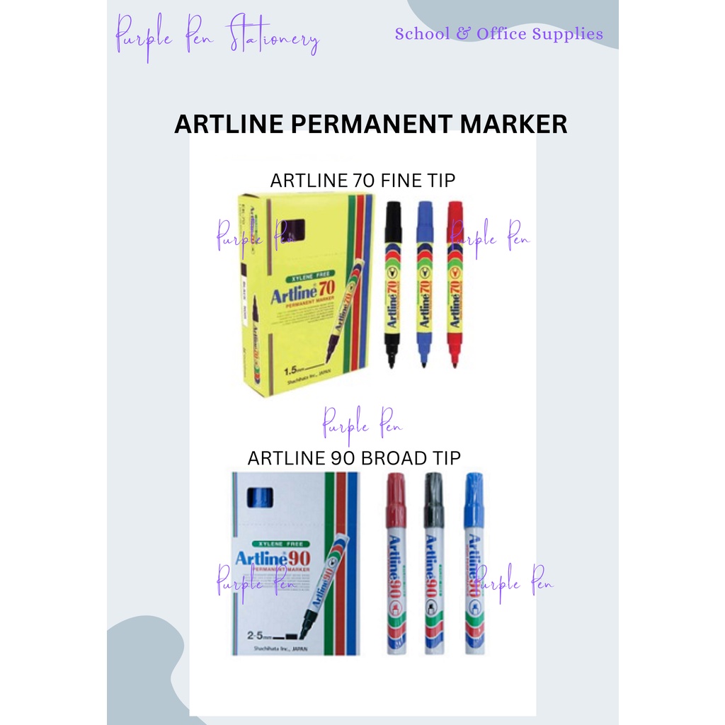 ARTLINE 70 Permanent Marker Pen (Black / Blue / Red/Green) 1Piece