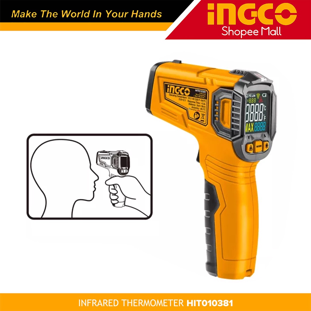 Ingco Infrared Digital Thermal Scanner For Personal Use Forehead Temperature Check Hit010381 7146