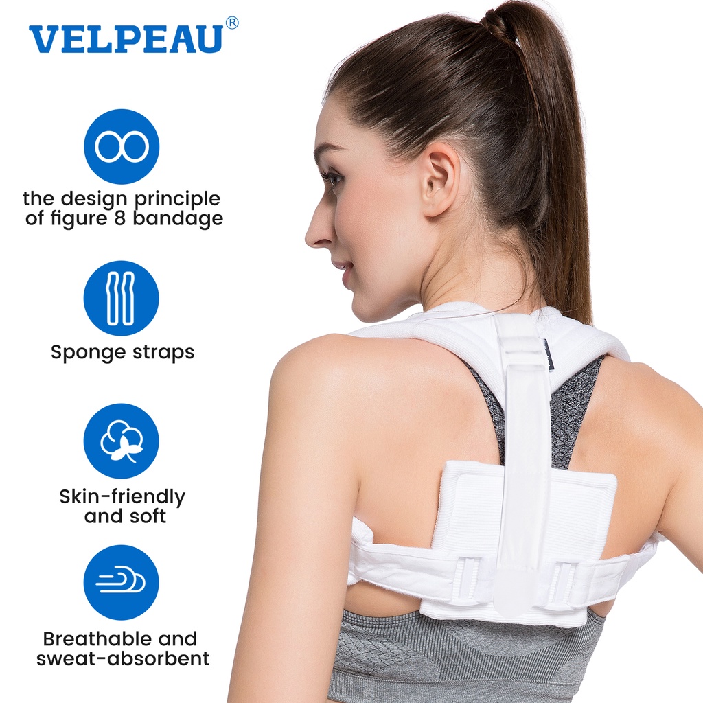 VELPEAU Posture Corrector Figure 8 Clavicle Brace Broken Collarbone