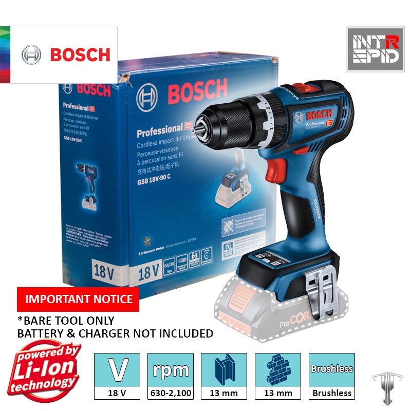 Bosch Gsb 18v 90 C Professional 18 V Brushless Cordless Impact Drill