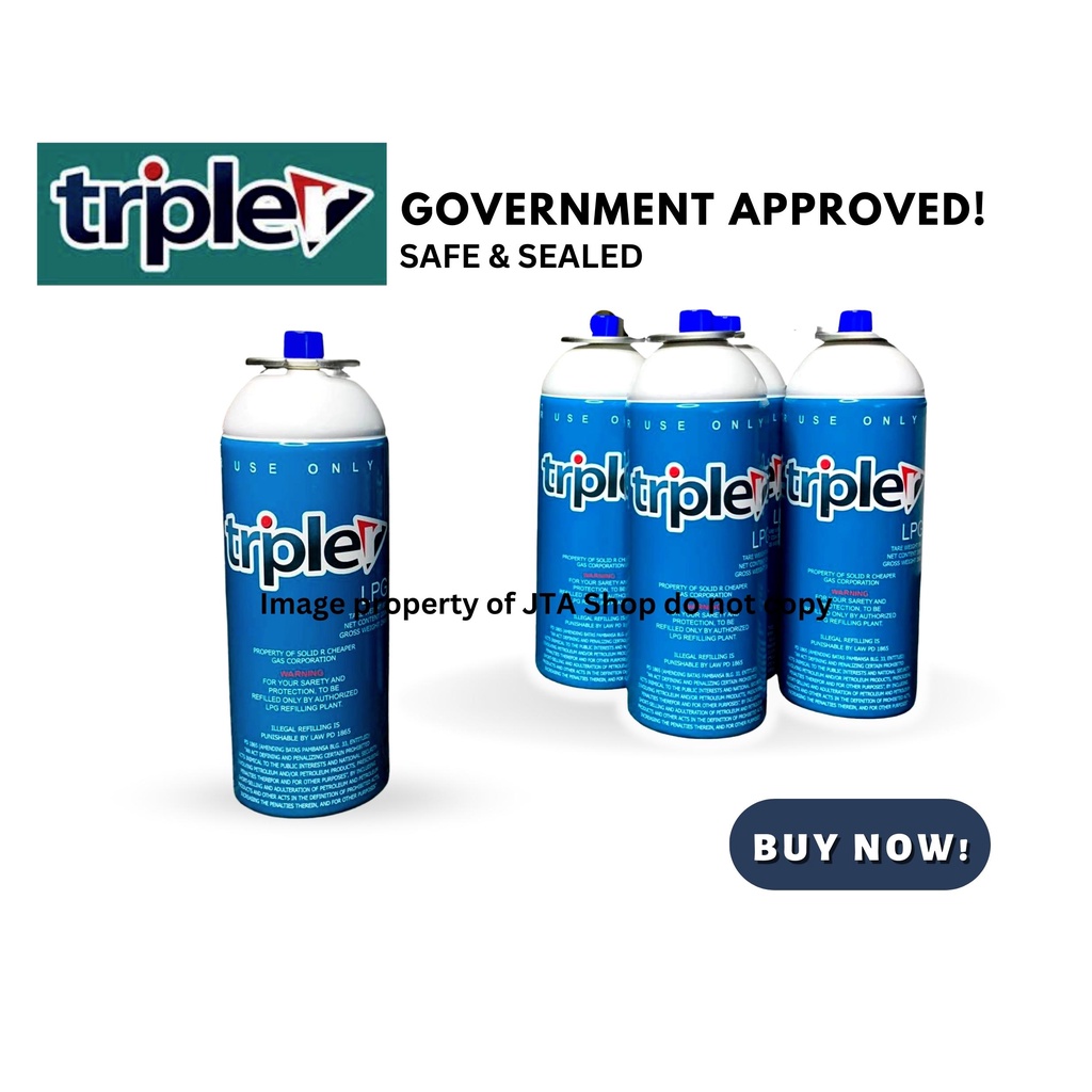 Tripler Butane Gas Refilliable Aluminum Canister with Gas 200g Shopee