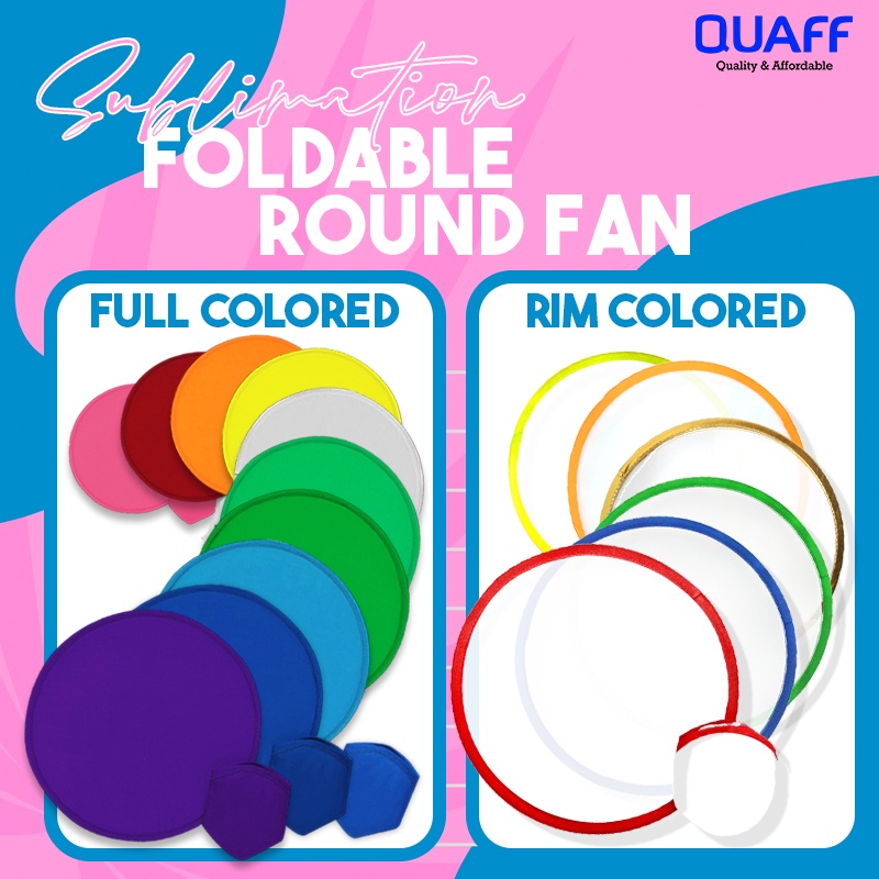 (100pcs / bundle) Full Color & Rim Color Round Fan for Sublimation ...