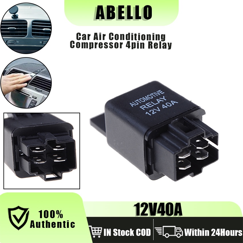12V 40A Car Auto 4 Pin Alarm Relay Aircon Relay Copper solenoid coil