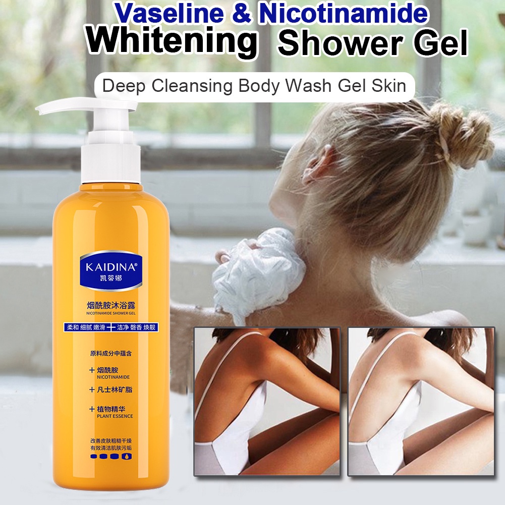 Vaseline Nicotinamide Whitening Shower Gel Body Wash Refreshing Deep