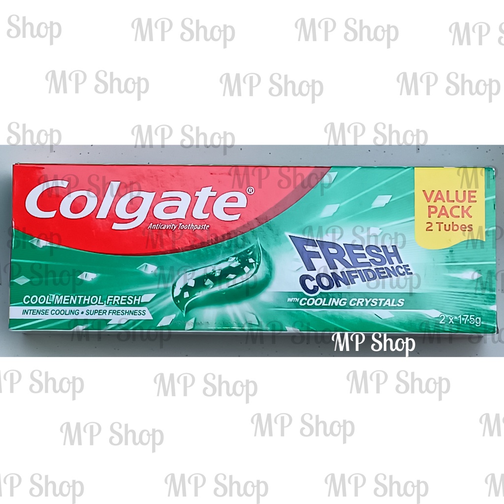 Colgate Fresh Confidence Toothpaste Twin Pack (173gx2) Peppermint/Cool Menthol/Spicy Fresh Red