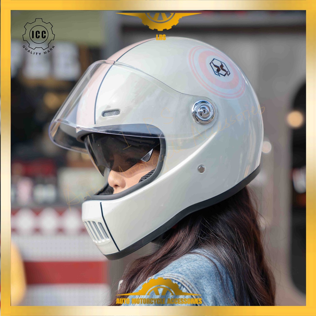 [2023 NEW]ICC Stickers Helmet Full Face Dual Visor road racing helmet Street Motorcycle Helmet