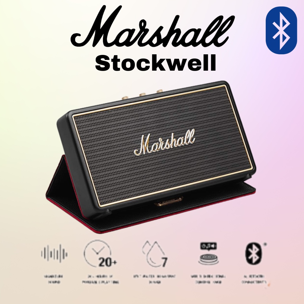 Marshall Stockwell with flip cover wireless speaker bluetooth portable