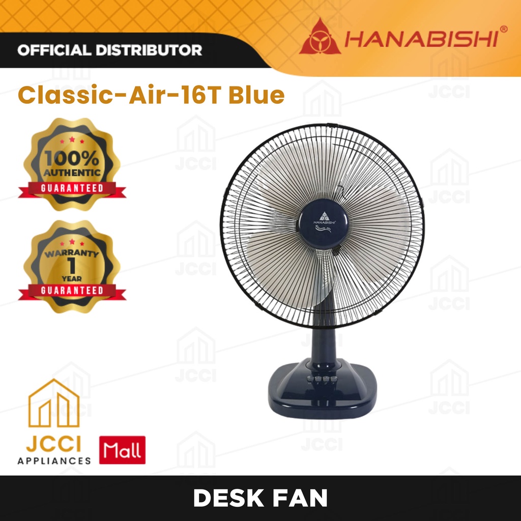 Hanabishi Desk Fan 16" Blade Original with 1 Year Warranty Classic Air