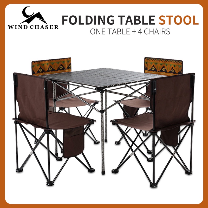 New Portable Camping Table and Chairs set Outdoor folding table Hiking