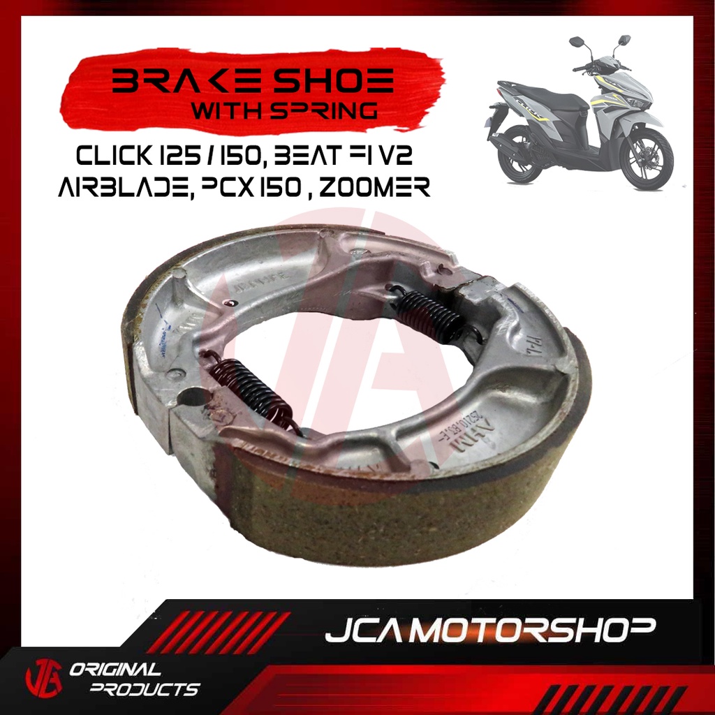 ORIGINAL HONDA BRAKE SHOE WITH SPRING FOR CLICK 125/150, BEAT FI V2 ...