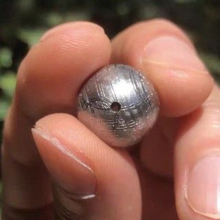 Natural Gibeon Iron Meteorite Moldavite One Round Beads Silver Plated ...