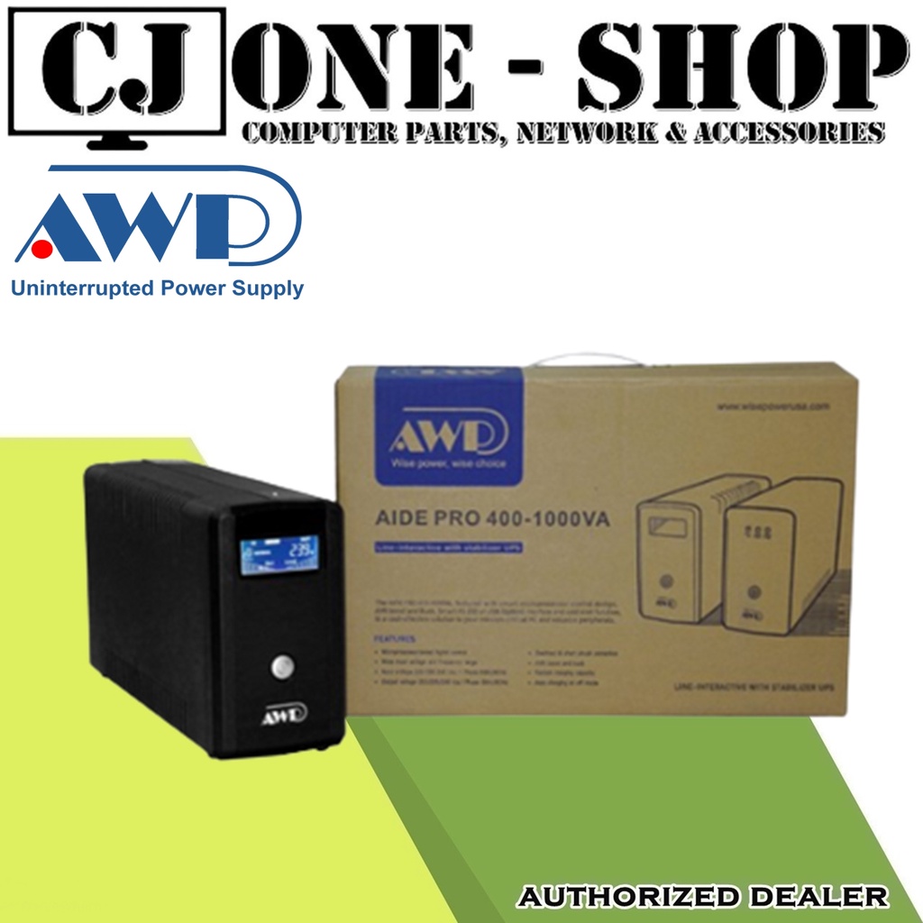 AWP Aide Pro LCD 600W-1000VA UPS With AVR Uninterruptible Power Supply ...