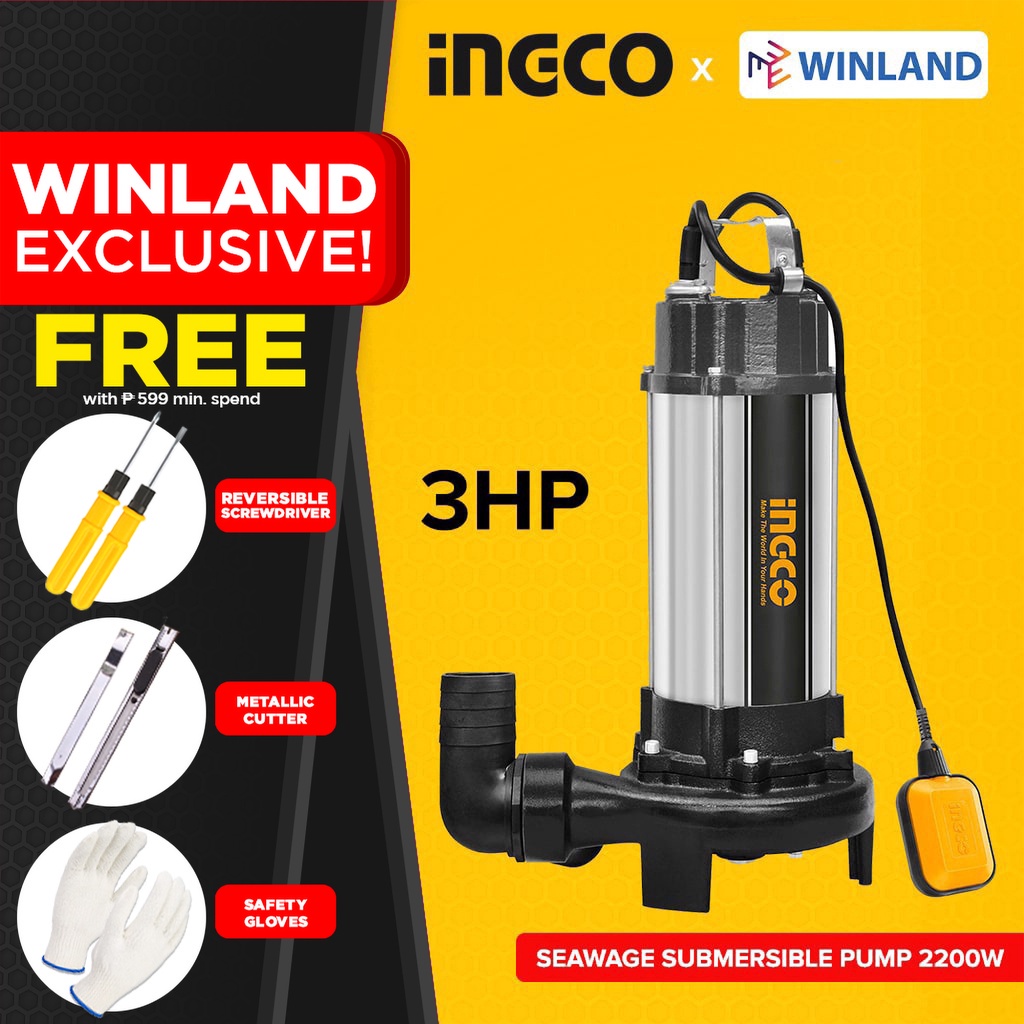 INGCO by Winland Seawage Water Submersible Pump for Dirty Water 3HP