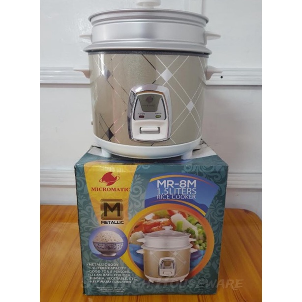 1.5 LITERS MICROMATIC METTALIC RICE COOKER MR-8M (1.5 L) | Shopee ...