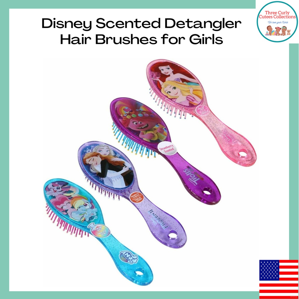 Disney Scented Detangler Hair Brushes for Girls (Princess, Frozen, My