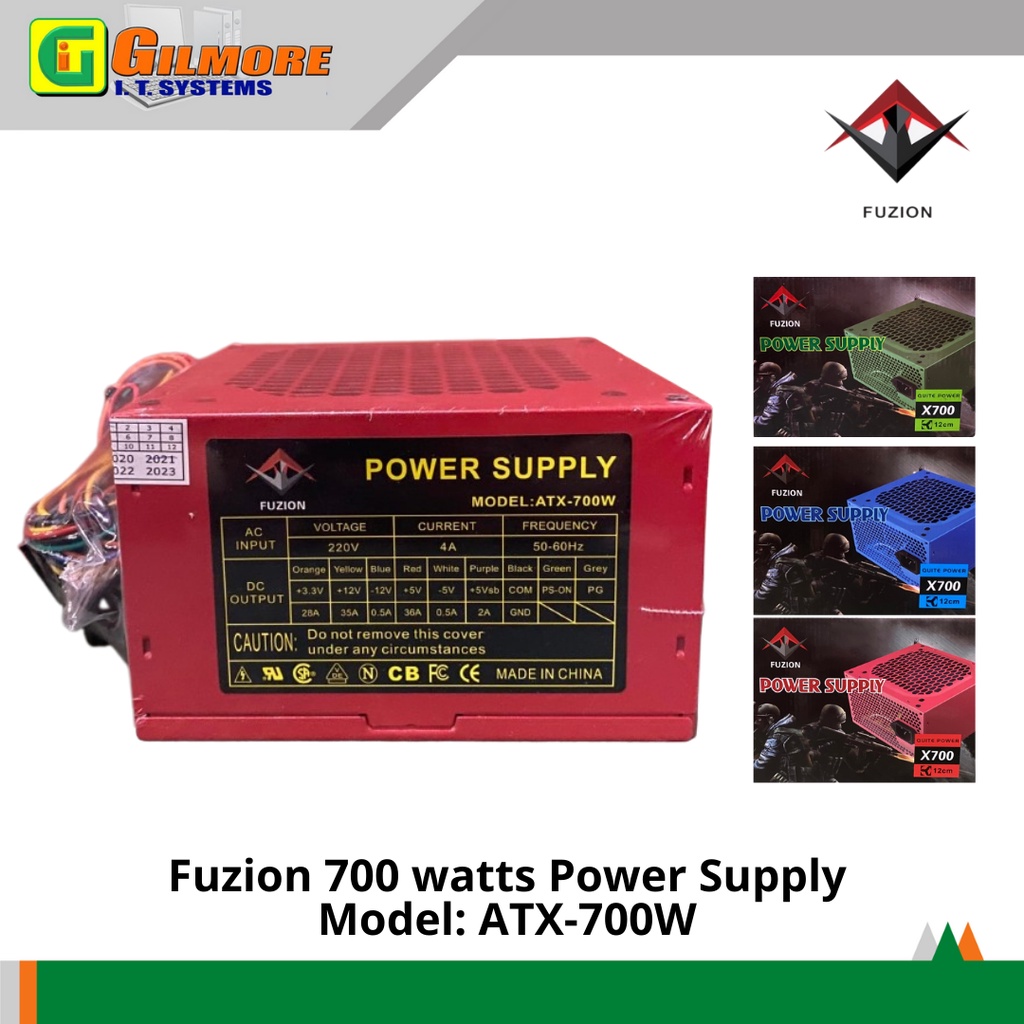 Fuzion 700 watts Power Supply Model: ATX-700w | Shopee Philippines