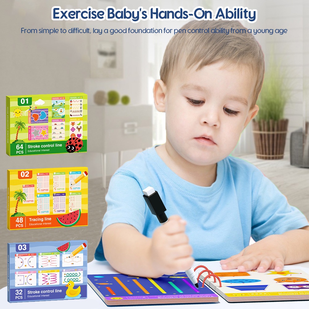 Childen magical tracing workbook erasable pen logical thinking books