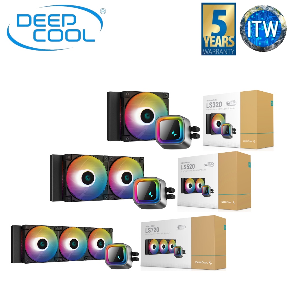 ITW DeepCool LS320 120mm / LS520 240mm / LS720 360mm Black ARGB Fan