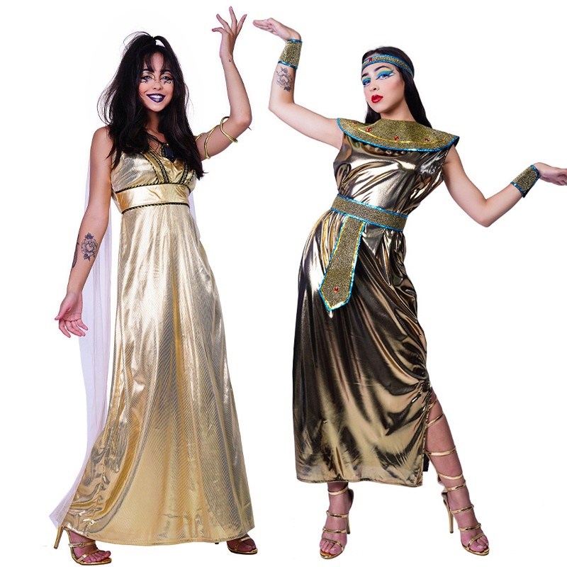 Glitte Medieval Egypt Princess Costumes Ancient Egyptian Pharaoh Cosplay Masquerade Halloween 