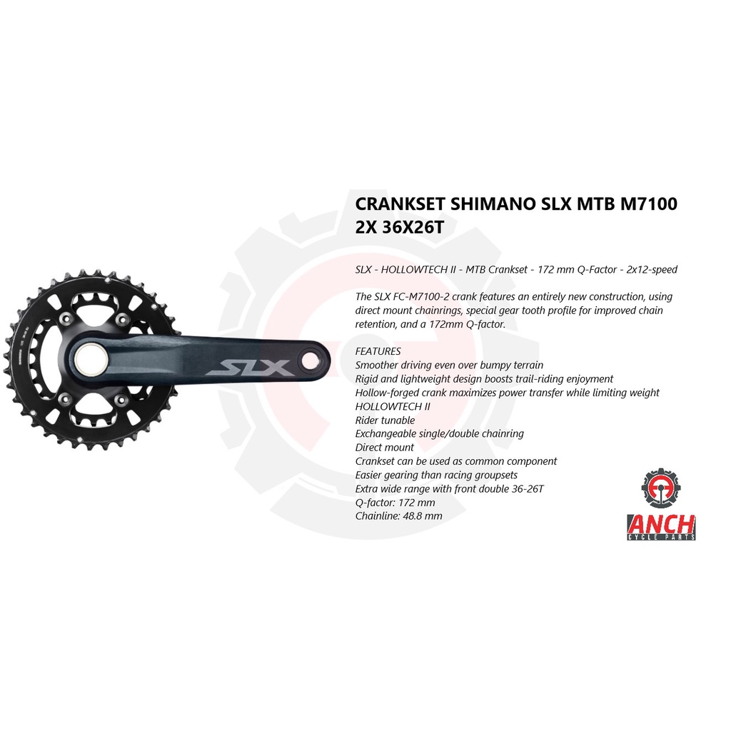 Slx 1x hot sale crankset