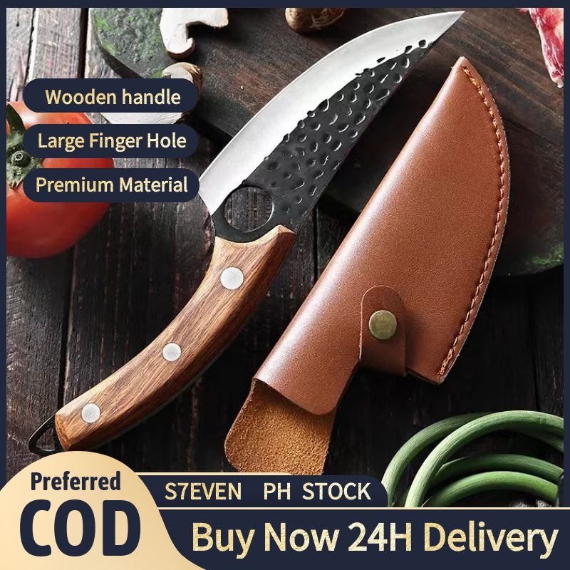 S7EVEN stainless steel kitchen knife set with acrylic stand high