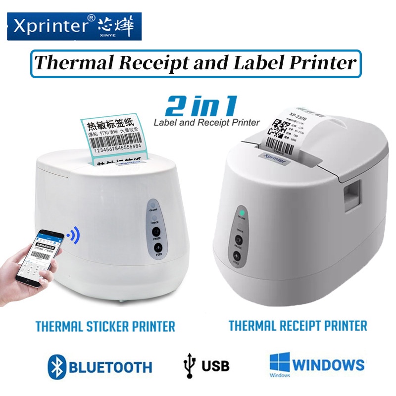 Xprinter Thermal Receipt and Label Printer Bluetooth USB Thermal