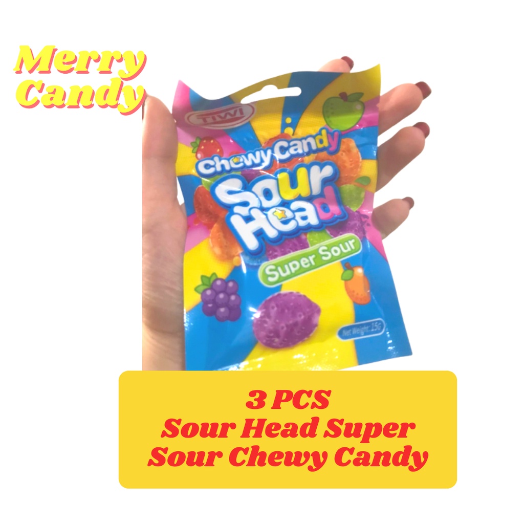 3 PCS Sour Heads Super Sour Chewy Candy Shopee Philippines