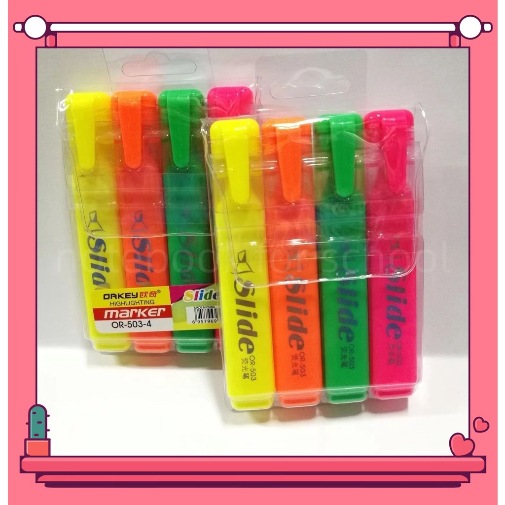 4/6pcs color highlighter school office supplies stationery marker ...