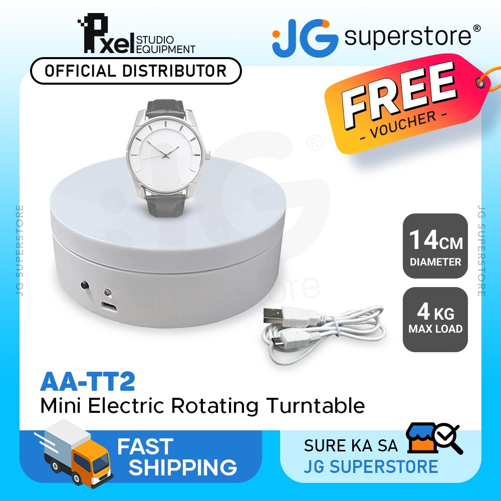 Pxel AA-TT2 Mini Electric 360 Degree Rotating Motorized Turntable Stand ...