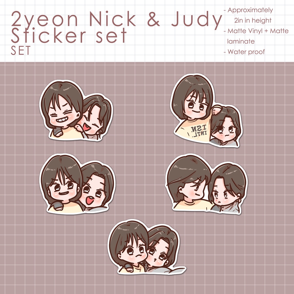 (SET) 2yeon Nick n Judy sticker set | Shopee Philippines