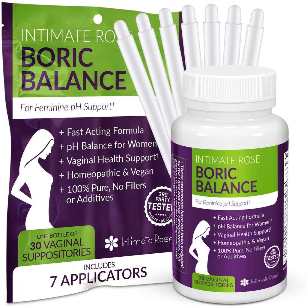 Vegan Boric Acid Suppositories pure or w aloe vera for vaginal health