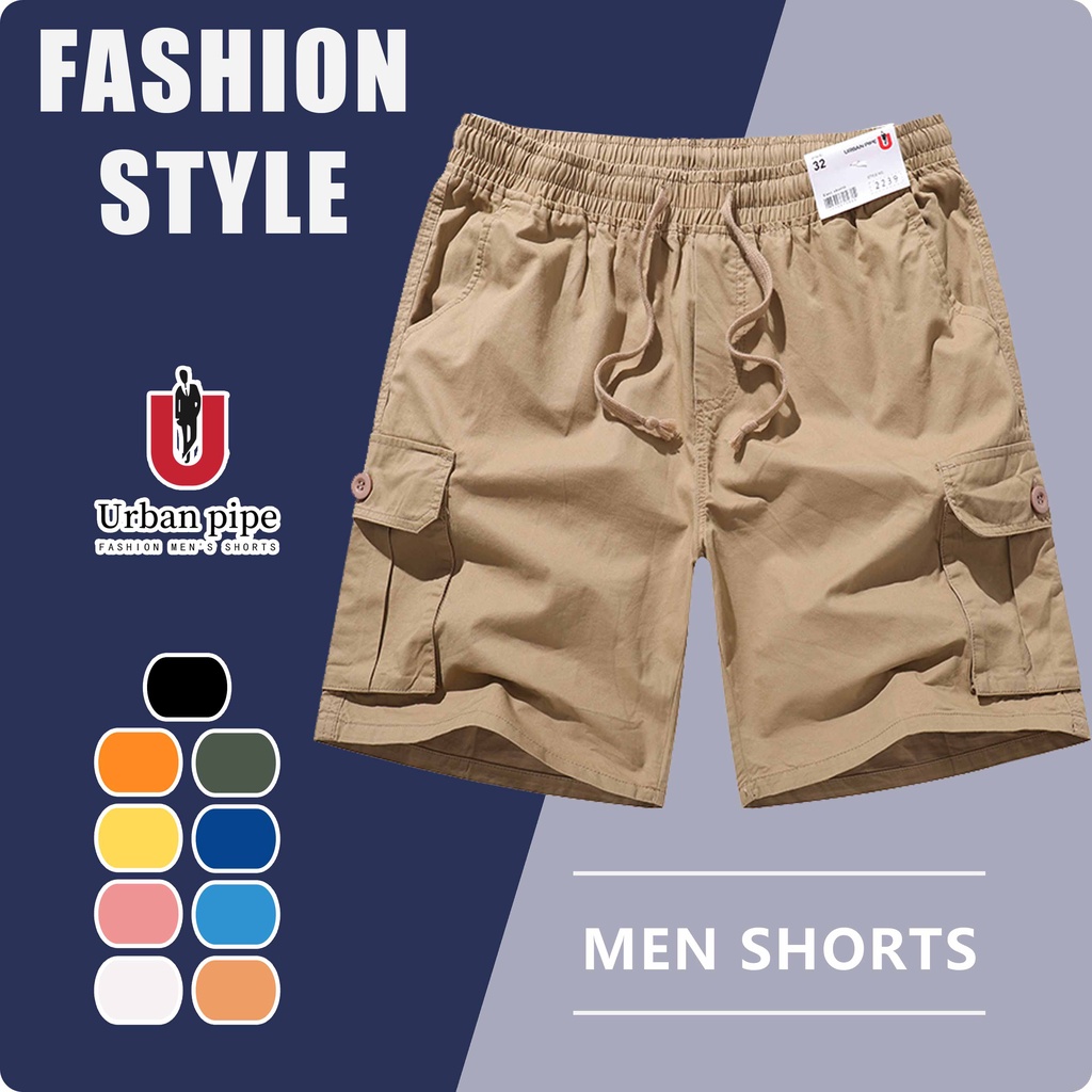 URBAN PiPe Shorts For Men Pockets Cargo Knee-Length Buttons Fashion ...