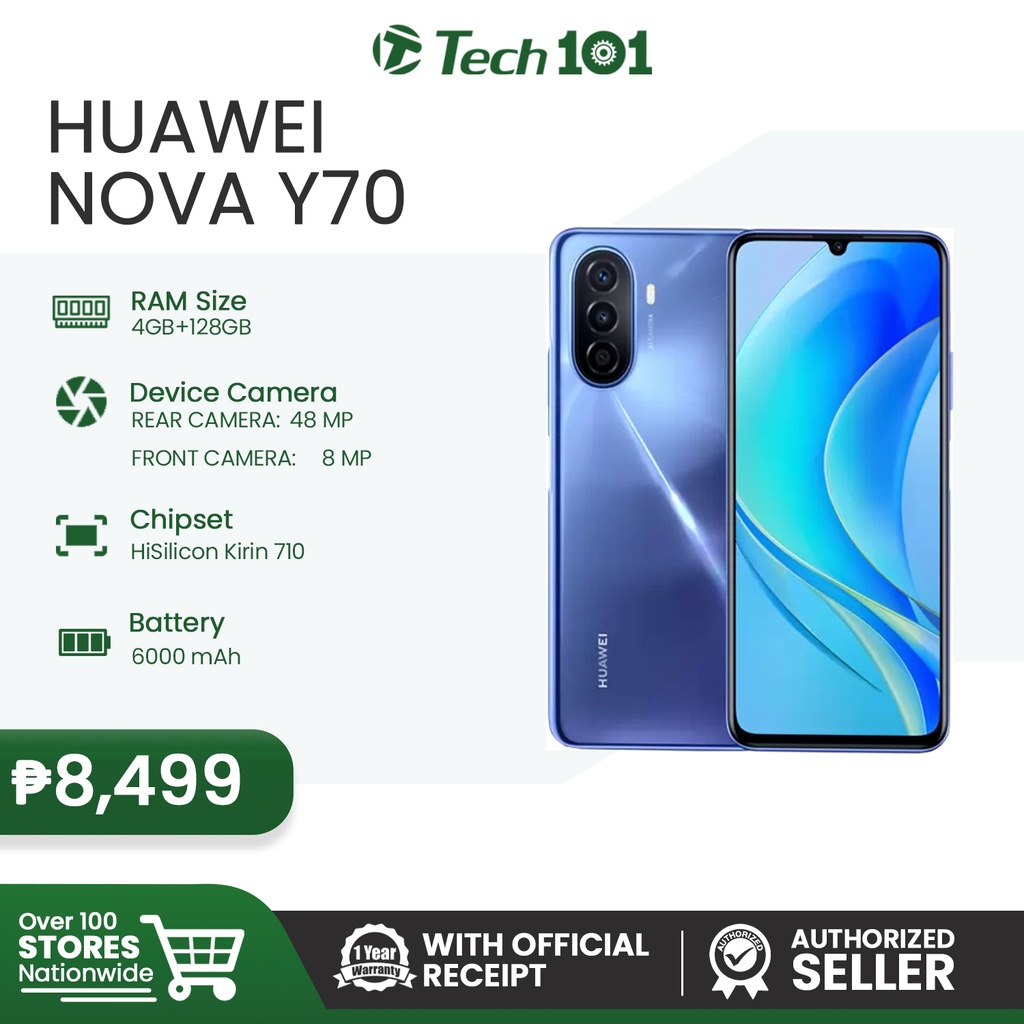 Huawei Nova Y70 (4GB+128GB) With Official Receipt With Warranty