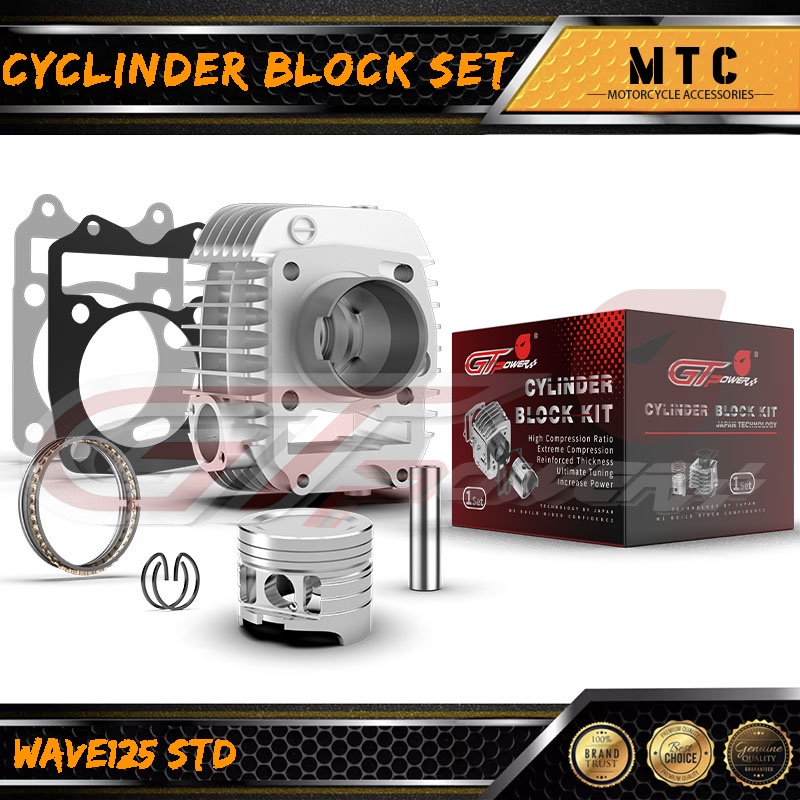 GT Power Cylinder Block Kit Set WAVE125 / XRM125 / RS125 STD Φ52.4MM ...